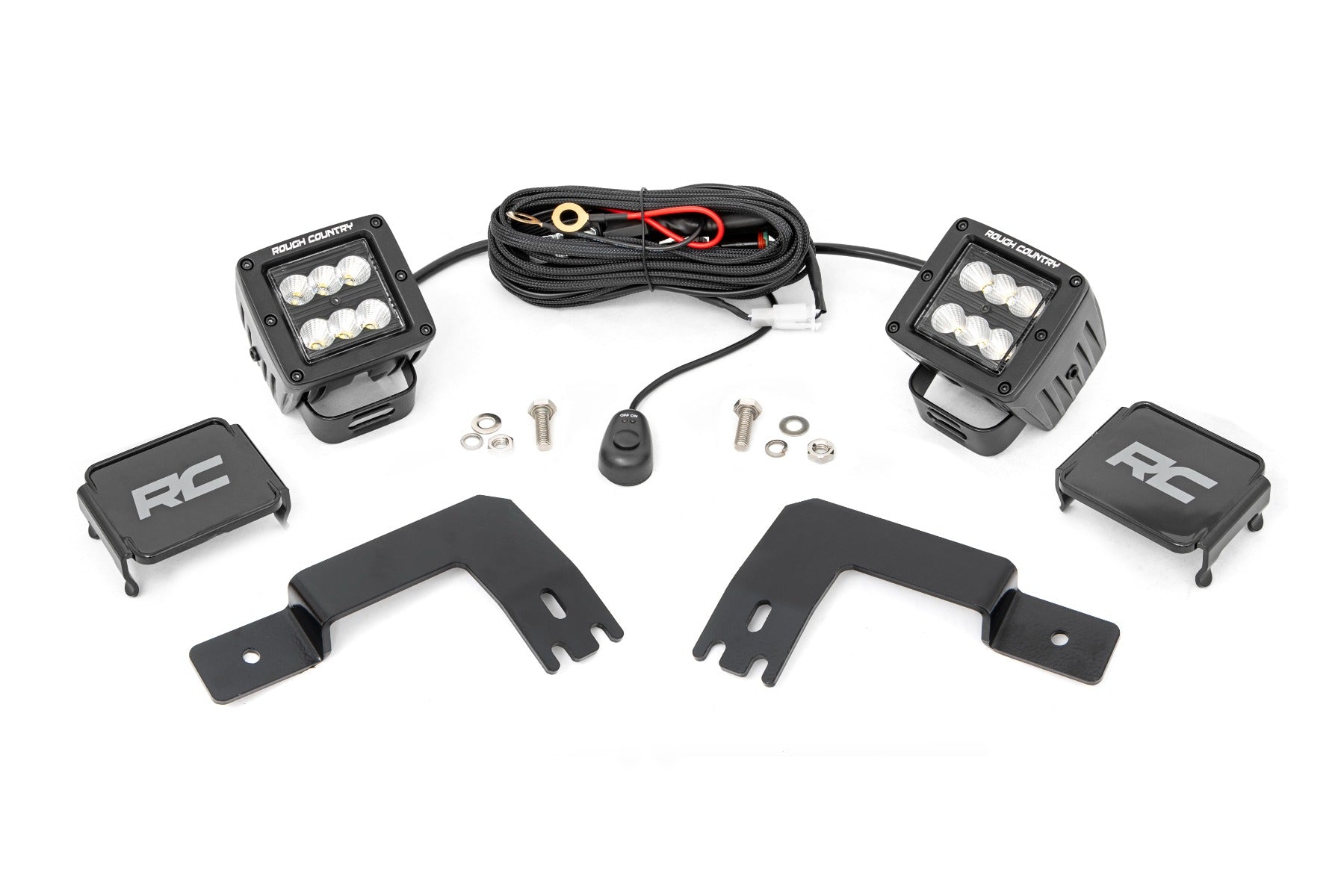 LED Light Under Bed Mount 2 Inch Black Pair Flood Polaris XPEDITION ADV 5 Rough Country