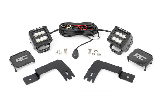 LED Light Under Bed Mount 2 Inch Black Pair Flood Polaris XPEDITION ADV 5 Rough Country