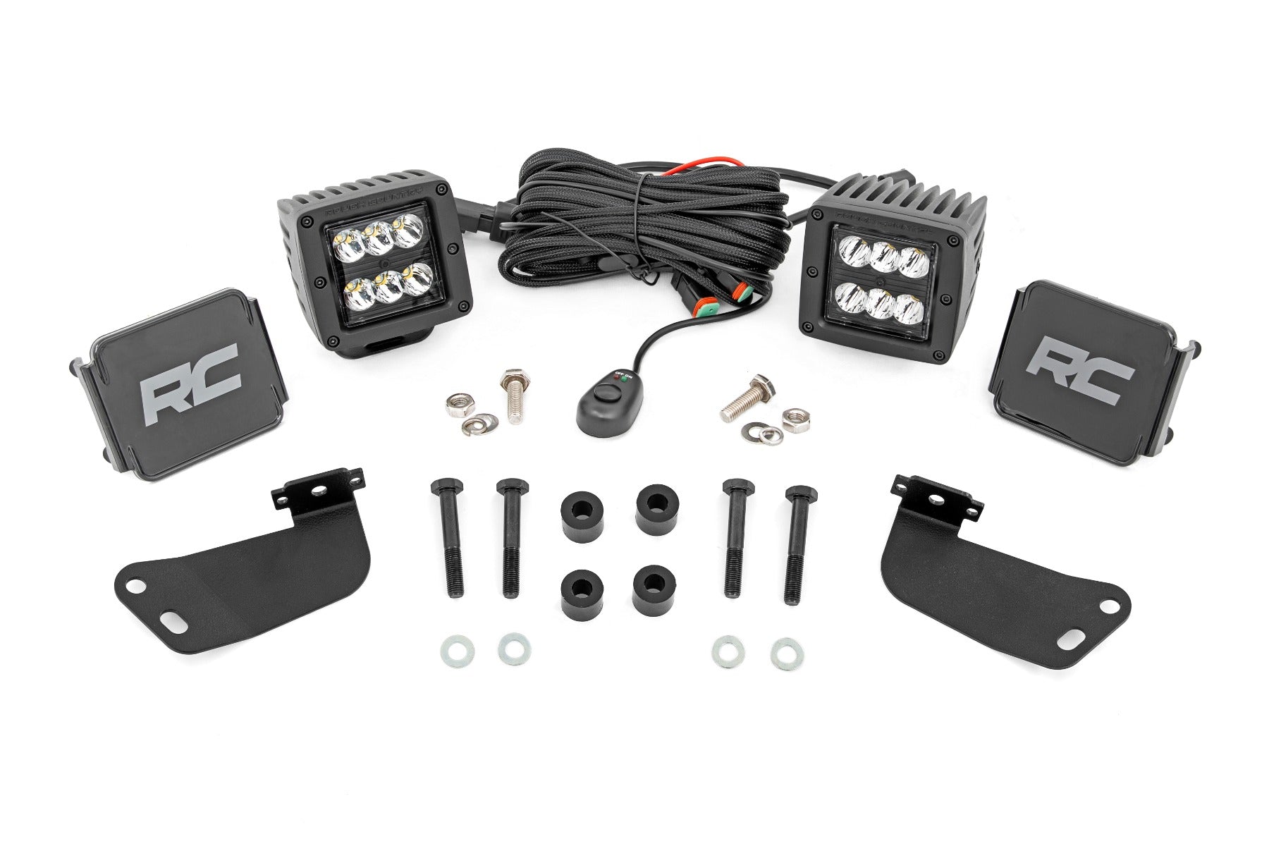 LED Light Kit Front Mount 2 Inch Black Pair Segway 570 F Rough Country