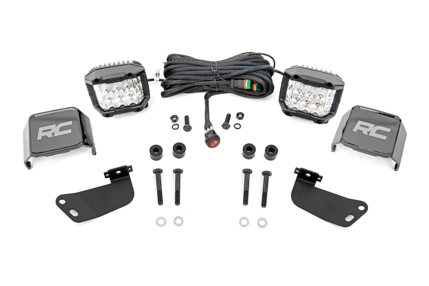 LED Light Kit Front Mount 3 Inch Chrome Pair Wide Angle Segway 570 F R ...