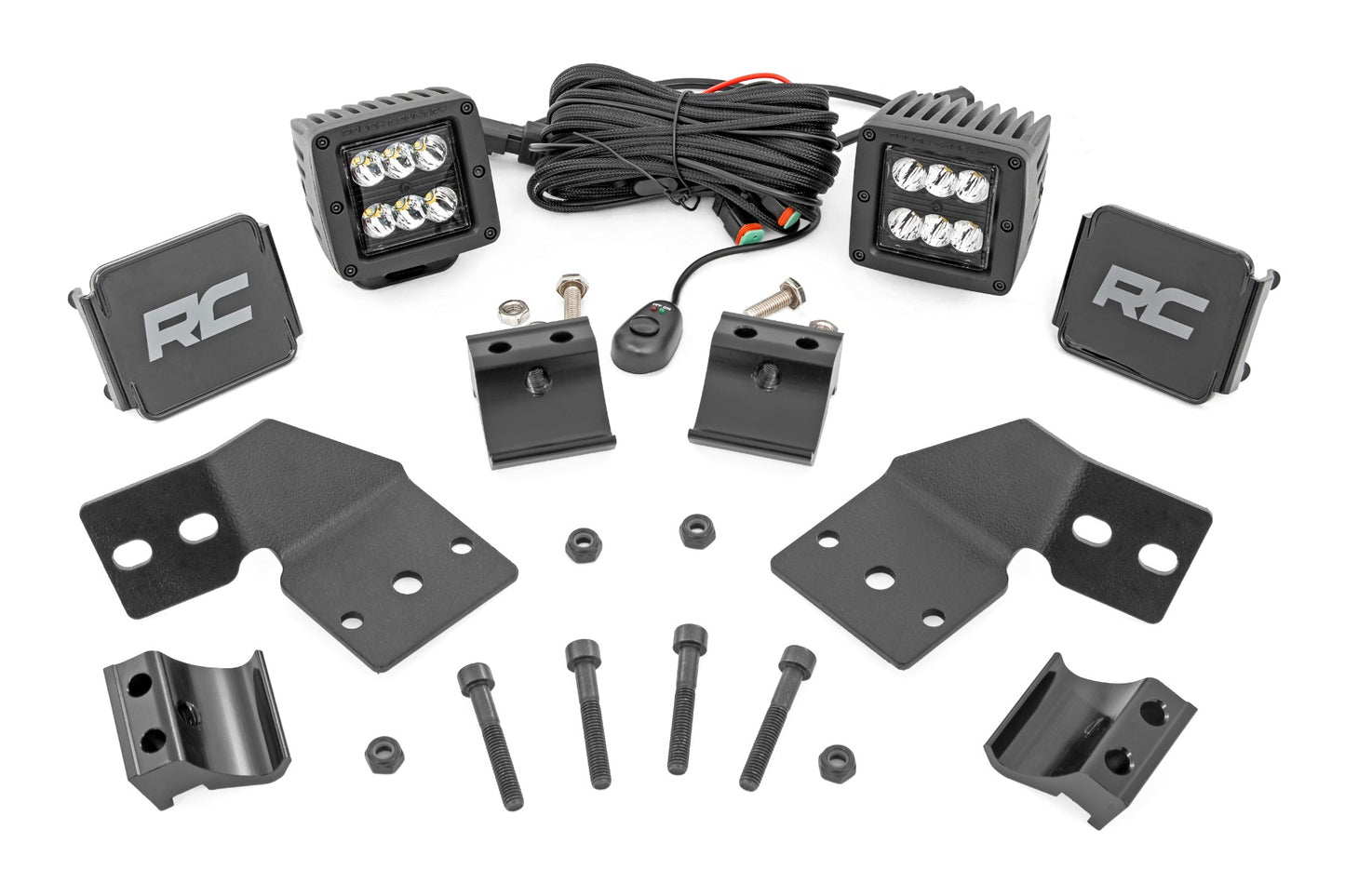 LED Light Kit Front Mount 2 Inch Black Pair Polaris XPEDITION XP Rough Country