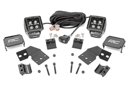 LED Light Kit Front Mount 2 Inch Black Pair White DRL Polaris XPEDITION XP 5 Rough Country