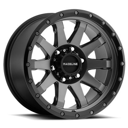 Aluminum 17x8.5 Clutch 934G Gunmetal Gray Raceline Wheels-5