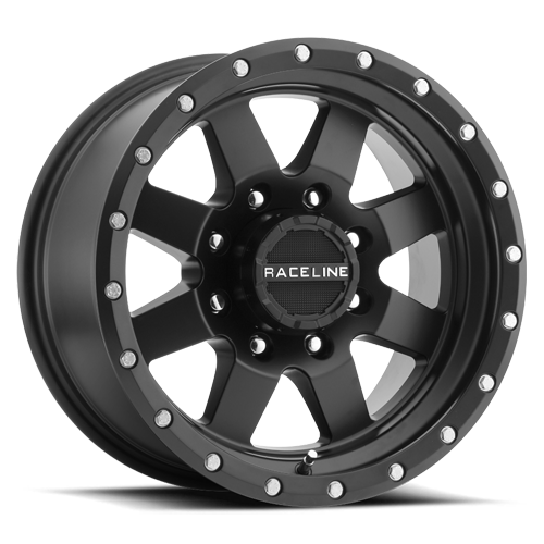 Aluminum 17x9 Defender 935B Satin Black Raceline Wheels-1