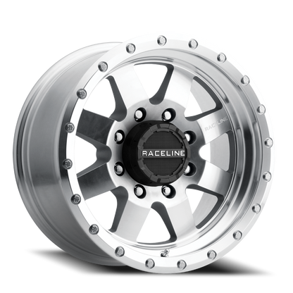 Aluminum 17x9 Defender 935MC Silver Machined Raceline Wheels-2