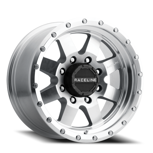 Aluminum 17x9 Defender 935MC Silver Machined Raceline Wheels-1