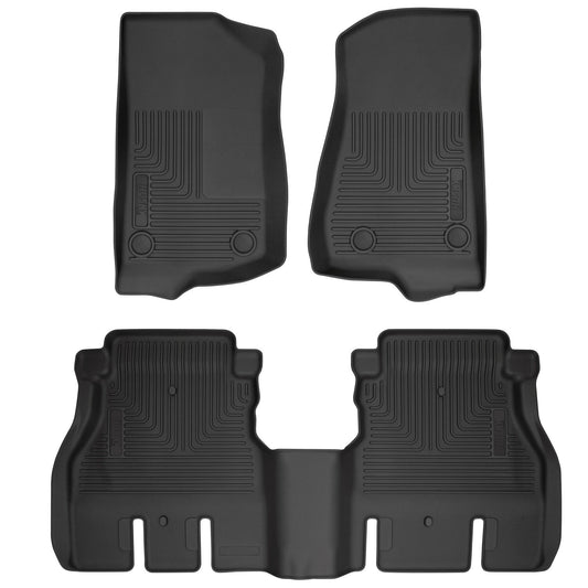 Weatherbeater Front & 2nd Seat Floor For 18-Present Jeep Wrangler JL 4 Husky Liners