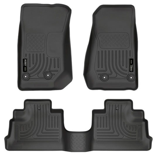 Weatherbeater Front & 2nd Seat Floor For 2007-2018 Jeep Wrangler JK 4 Door Husky Liners