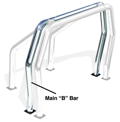 Bed Bar Component B Main Bar Polished Stainless Steel 1987-2004 Dodge Dakota Go Rhino