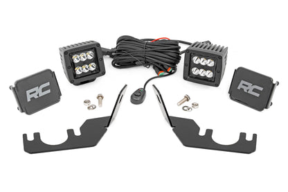 LED Light Rear Mount 2 Inch Black Pair Spot Kawasaki Teryx 4 1000/Teryx 800 Rough Country