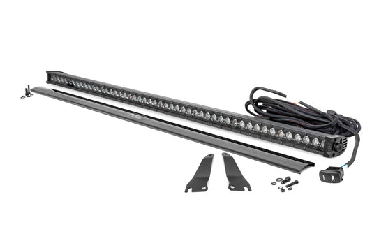 LED Light Kit Cage Mount 50 Inch Black Single Row Kawasaki Teryx 4 1000/Teryx4 800 Rough Country