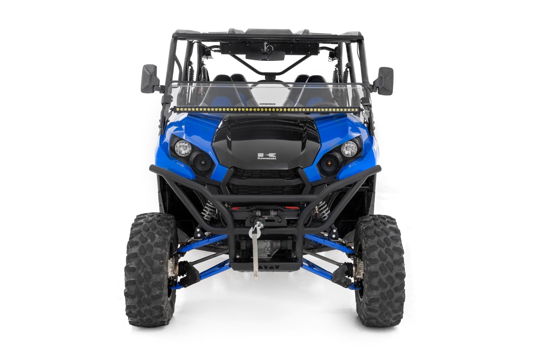 LED Light Kit Cage Mount 50 Inch Black Single Row Kawasaki Teryx 4 1000/Teryx4 800 Rough Country-2