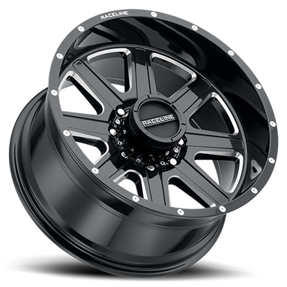 Aluminum 17x9 Hostage 940M Gloss Black Milled Raceline Wheels-13