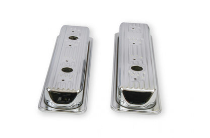Chrome Valve Covers Finned Fits 1987-2002 Chevrolet 305-350 Gen I Small Block Mr Gasket-2