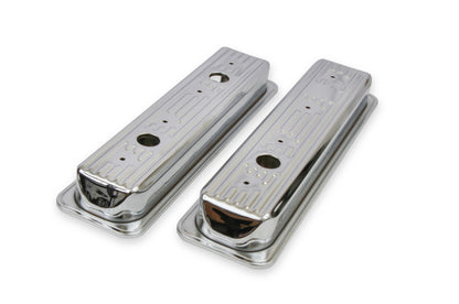 Chrome Valve Covers Finned Fits 1987-2002 Chevrolet 305-350 Gen I Small Block Mr Gasket-3