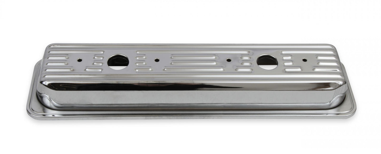 Chrome Valve Covers Finned Fits 1987-2002 Chevrolet 305-350 Gen I Small Block Mr Gasket-5
