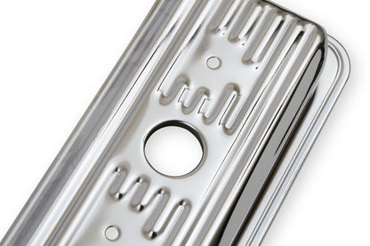 Chrome Valve Covers Finned Fits 1987-2002 Chevrolet 305-350 Gen I Small Block Mr Gasket-9