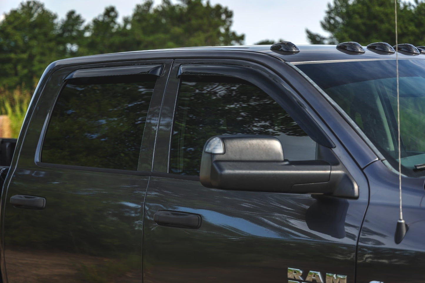 Side Window Deflectors Tape On Rain Guard Ram 1500 (09-18)/2500 (10-26) Rough Country-4