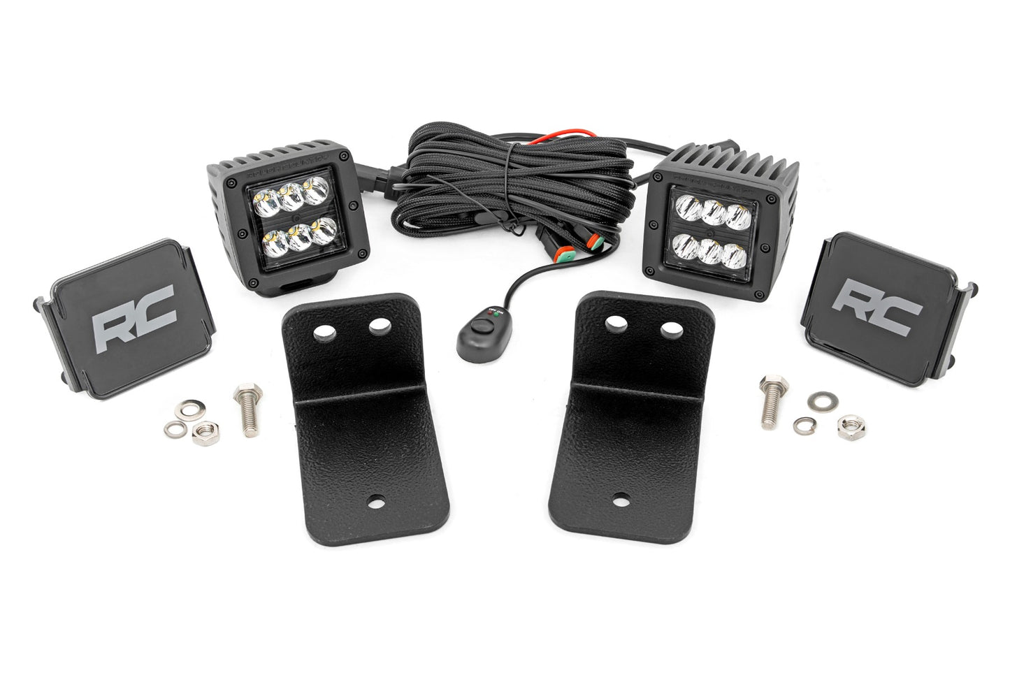 Rough Country Rear Facing LED Kit 2-Inch Black Series with Spot Beam 2020 Intimidator GC1K Rough Country