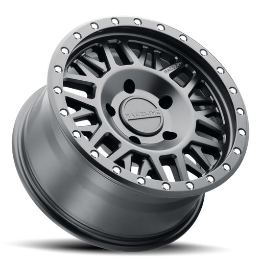Aluminum 17x8.5 Ryno 951B Satin Black Raceline Wheels-1