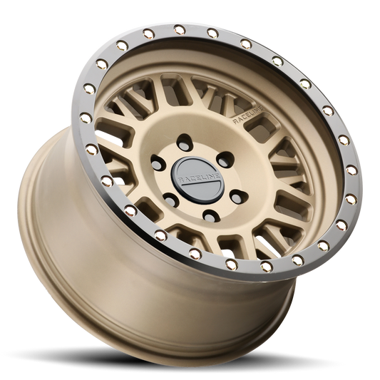 Aluminum 17x9 Ryno 951BZ Gold Textured Bronze Raceline Wheels-1