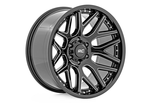 Rough Country 95 Series Wheel Machined One-Piece Gloss Black 20x10 5x4.5 -19mm Rough Country