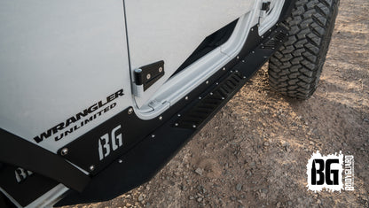 Jeep Rock Sliders 2007-2018 Jeep Wrangler JK Sliders with Body Cladding 4 Door Bodyguard Bumpers-1