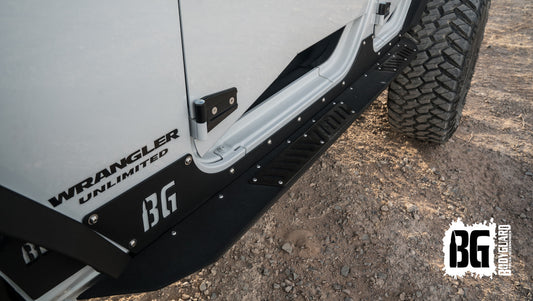 Jeep Rock Sliders 2007-2018 Jeep Wrangler JK Sliders with Body Cladding 4 Door Bodyguard Bumpers-1