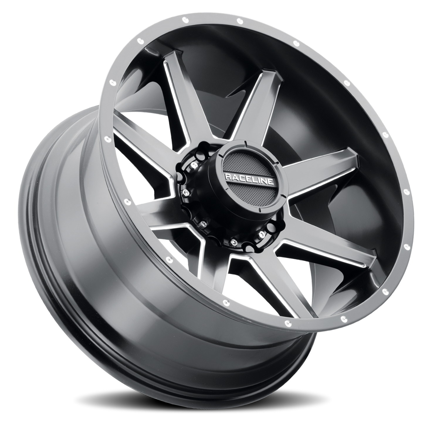 Raceline Wheels Aluminum Wheels 20x10 Stryker 954M Satin Black Milled-Dimples Raceline Wheels