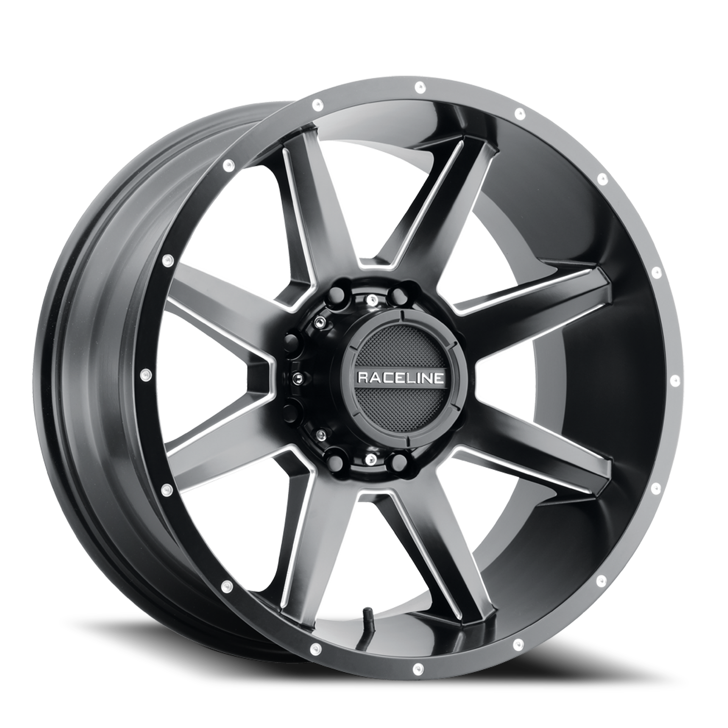 Raceline Wheels Aluminum Wheels 20x9 Stryker 954M Satin Black Milled-Dimples Raceline Wheels