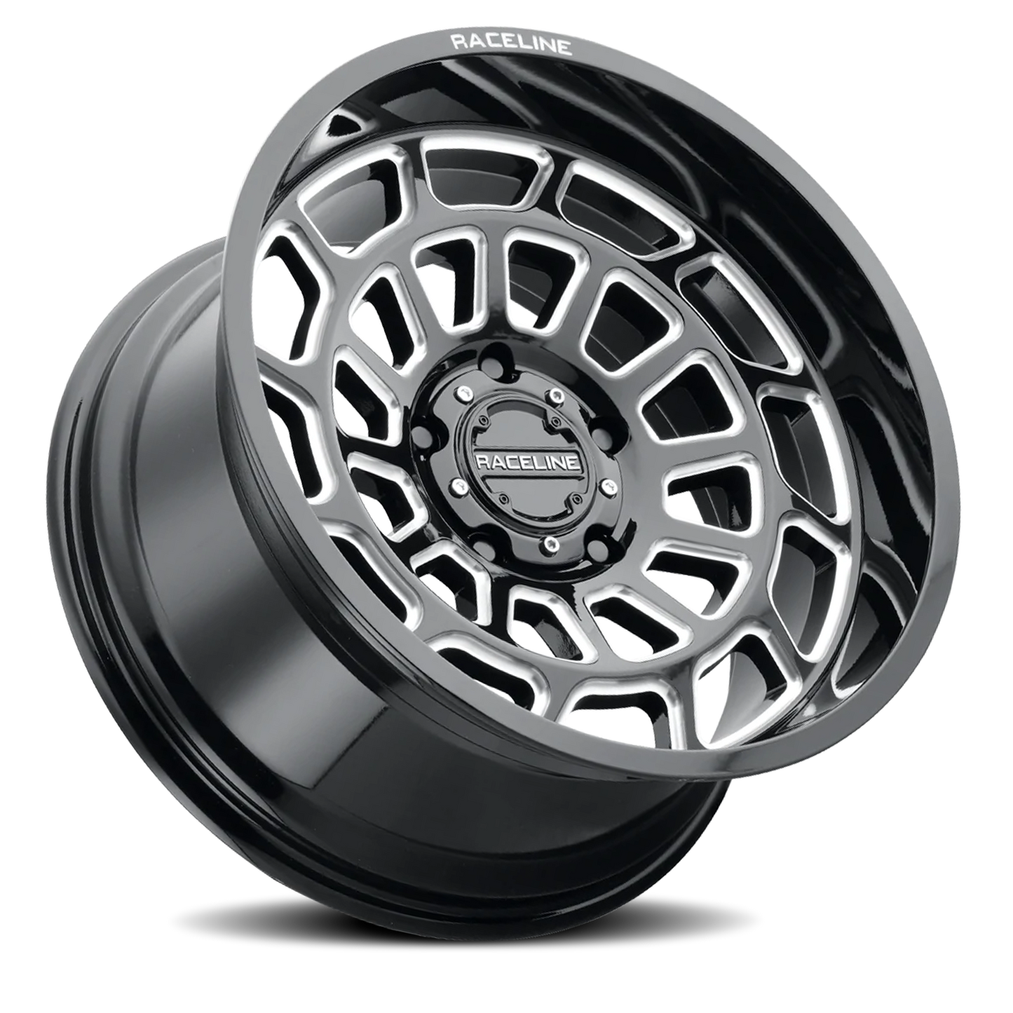 Raceline Wheels Aluminum Wheels 22x10 Warp 955M Gloss Black Milled Raceline Wheels