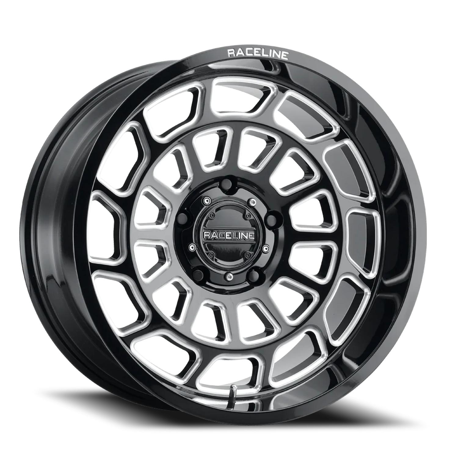 Raceline Wheels Aluminum Wheels 22x12 Warp 955M Gloss Black Milled Raceline Wheels