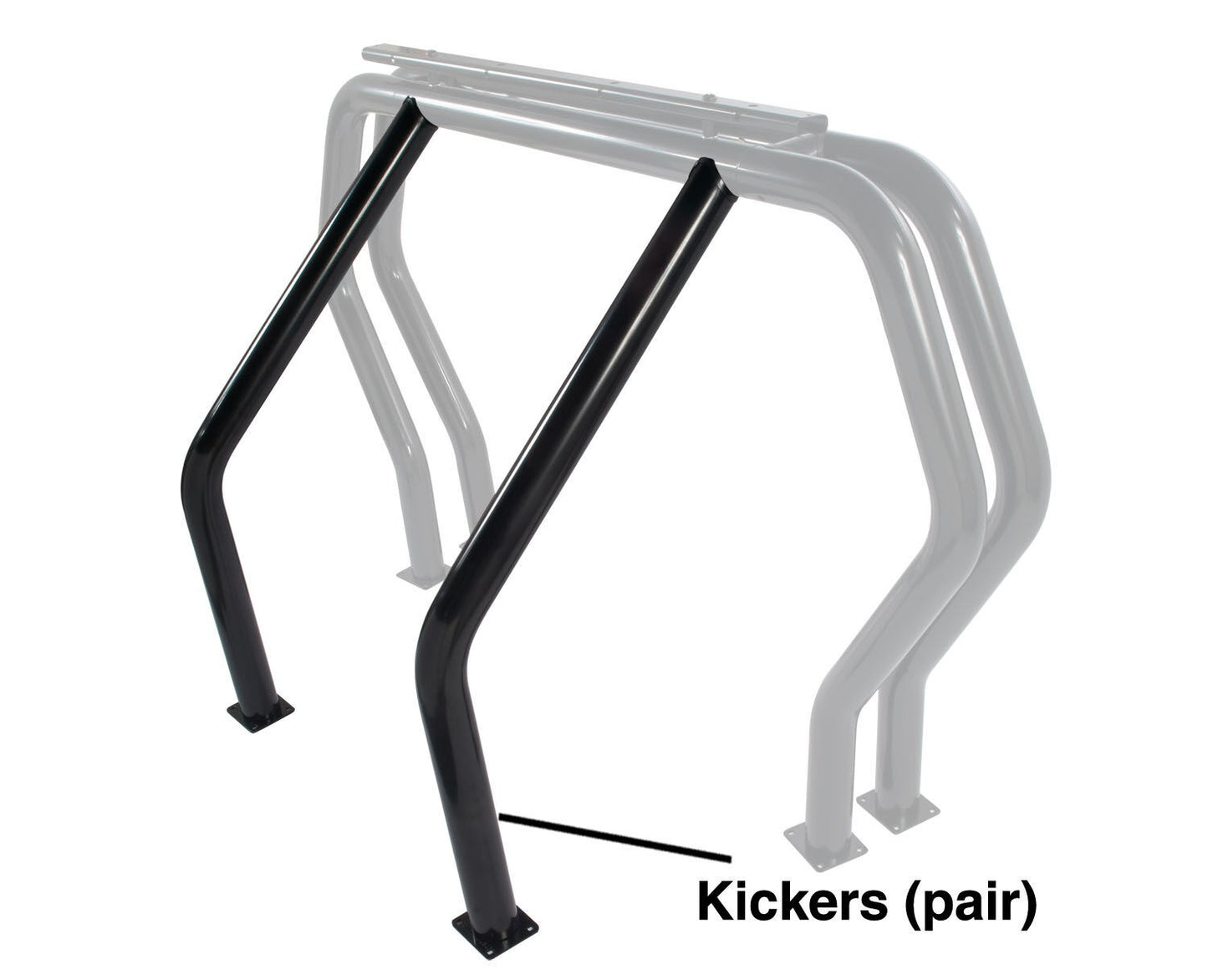 Bed Bar Component Pair of Kickers (Between Wheel Wells) Black Powdercoat 1975-1983 Ford F-100 1975-1986 Chevrolet C10/C20/C30 Go Rhino