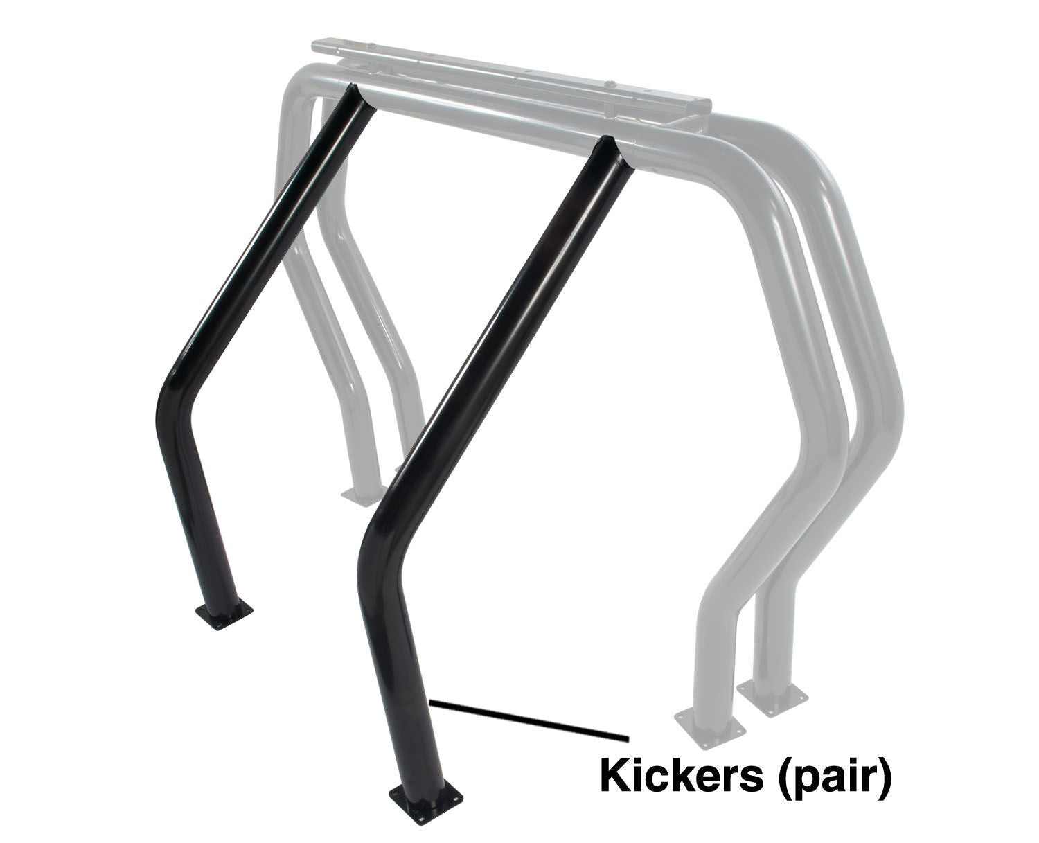 Bed Bar Component Pair of Kickers (Between Wheel Wells) Black Powdercoat 1975-1983 Ford F-100 1975-1986 Chevrolet C10/C20/C30 Go Rhino