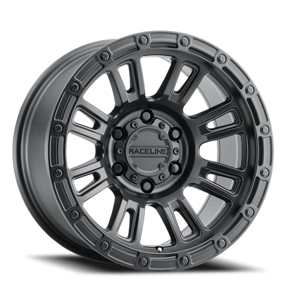 Aluminum 17x8.5 Compass 956B Satin Black Raceline Wheels