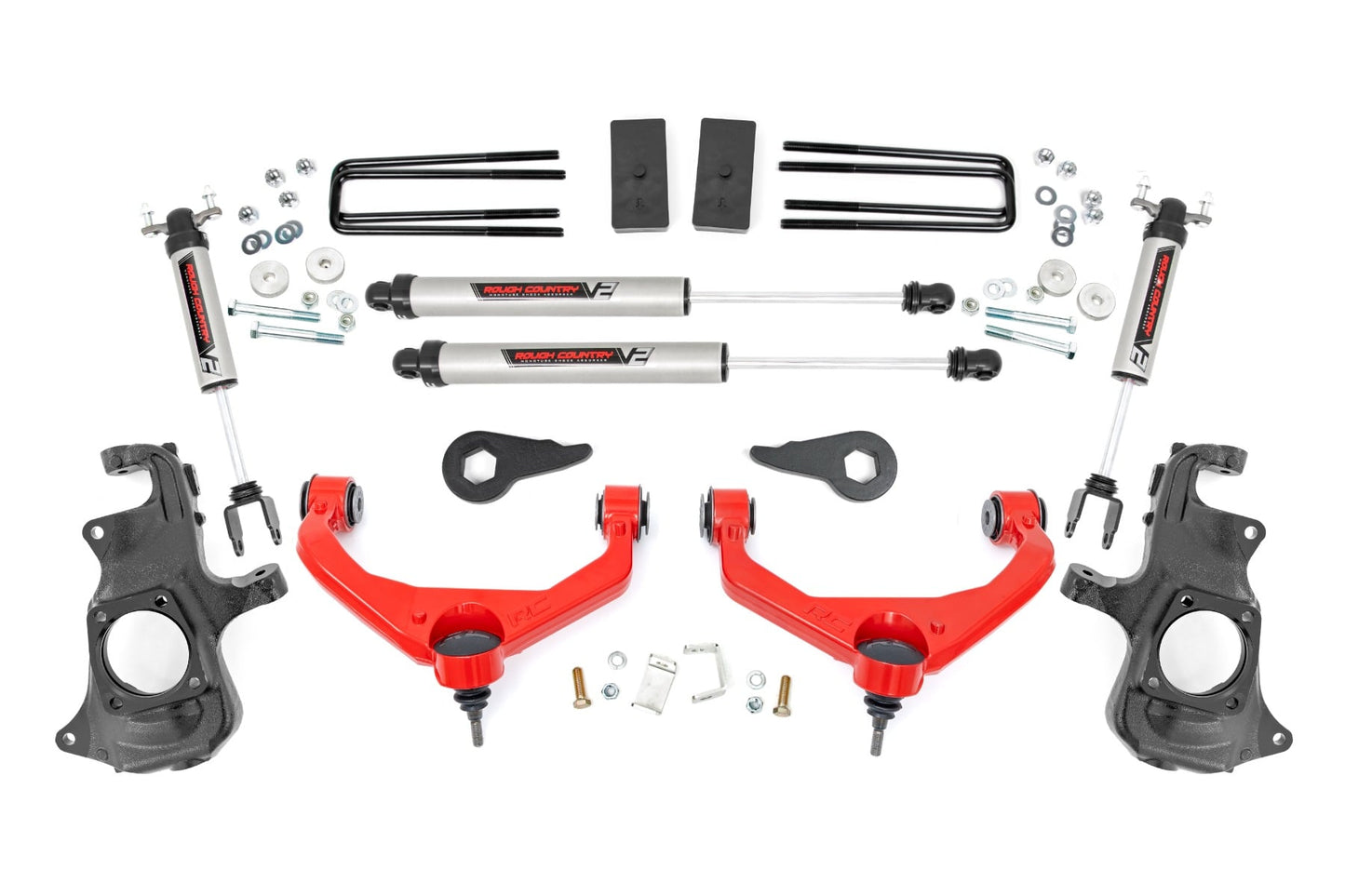 3.5 Inch Knuckle Lift Kit V2 Red Silverado/Sierra 2500HD/3500HD (11-19) Rough Country