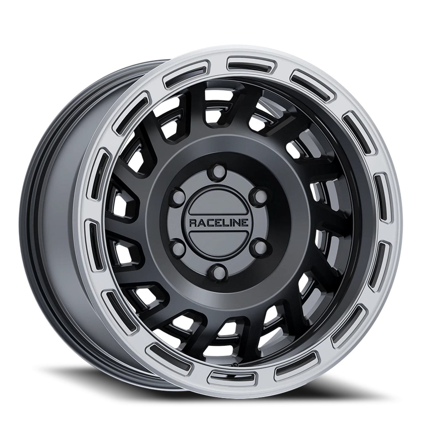 Raceline Wheels Aluminum Wheels 17x8.5 Halo 957BS Satin Black Silver Ring Raceline Wheels