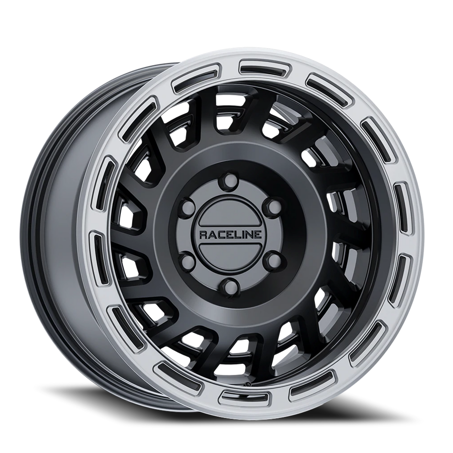 Raceline Wheels Aluminum Wheels 17x8.5 Halo 957BS Satin Black Silver Ring Raceline Wheels