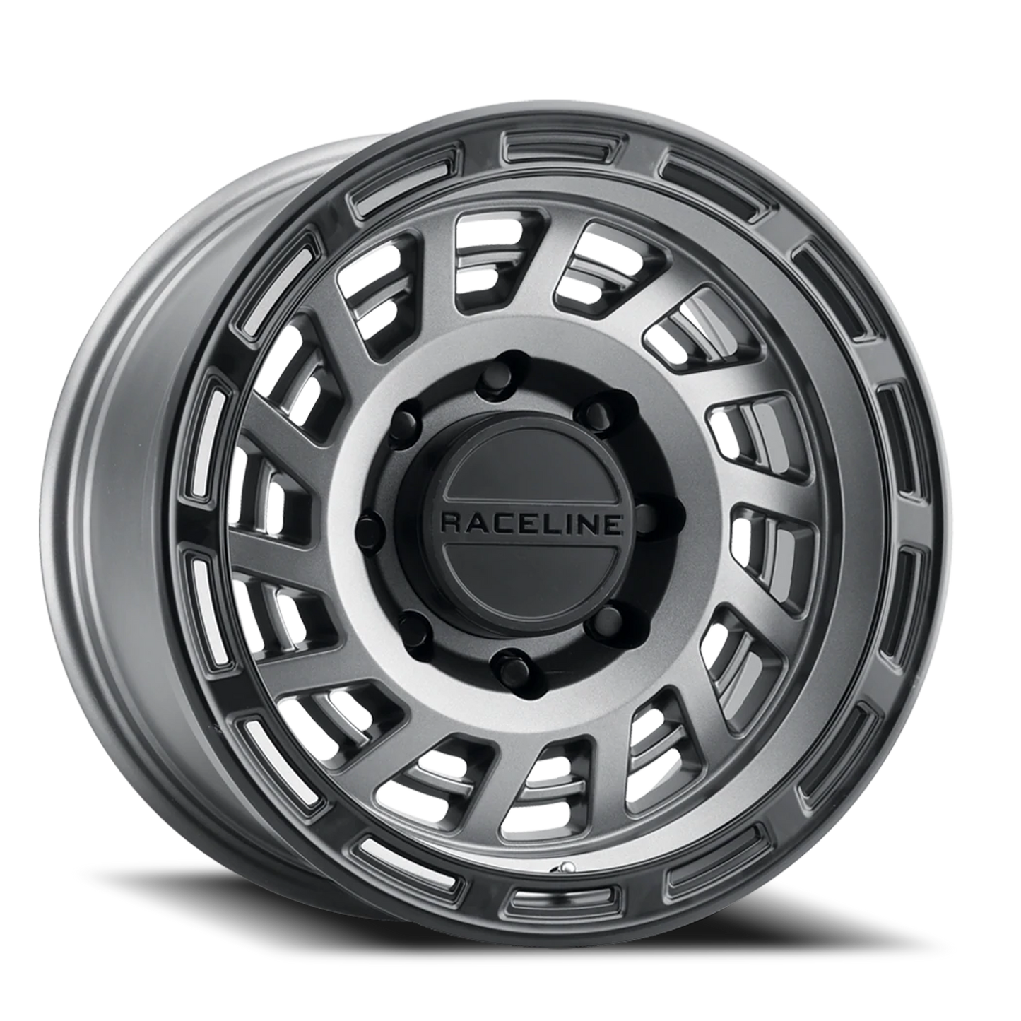 Raceline Wheels Aluminum Wheels 17x9 Halo 957GB Gunmetal Gray Black Ring Raceline Wheels