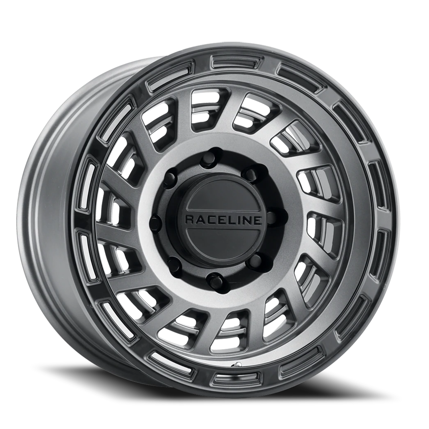 Raceline Wheels Aluminum Wheels 17x9 Halo 957GB Gunmetal Gray Black Ring Raceline Wheels