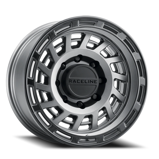 Raceline Wheels Aluminum Wheels 17x9 Halo 957GB Gunmetal Gray Black Ring Raceline Wheels