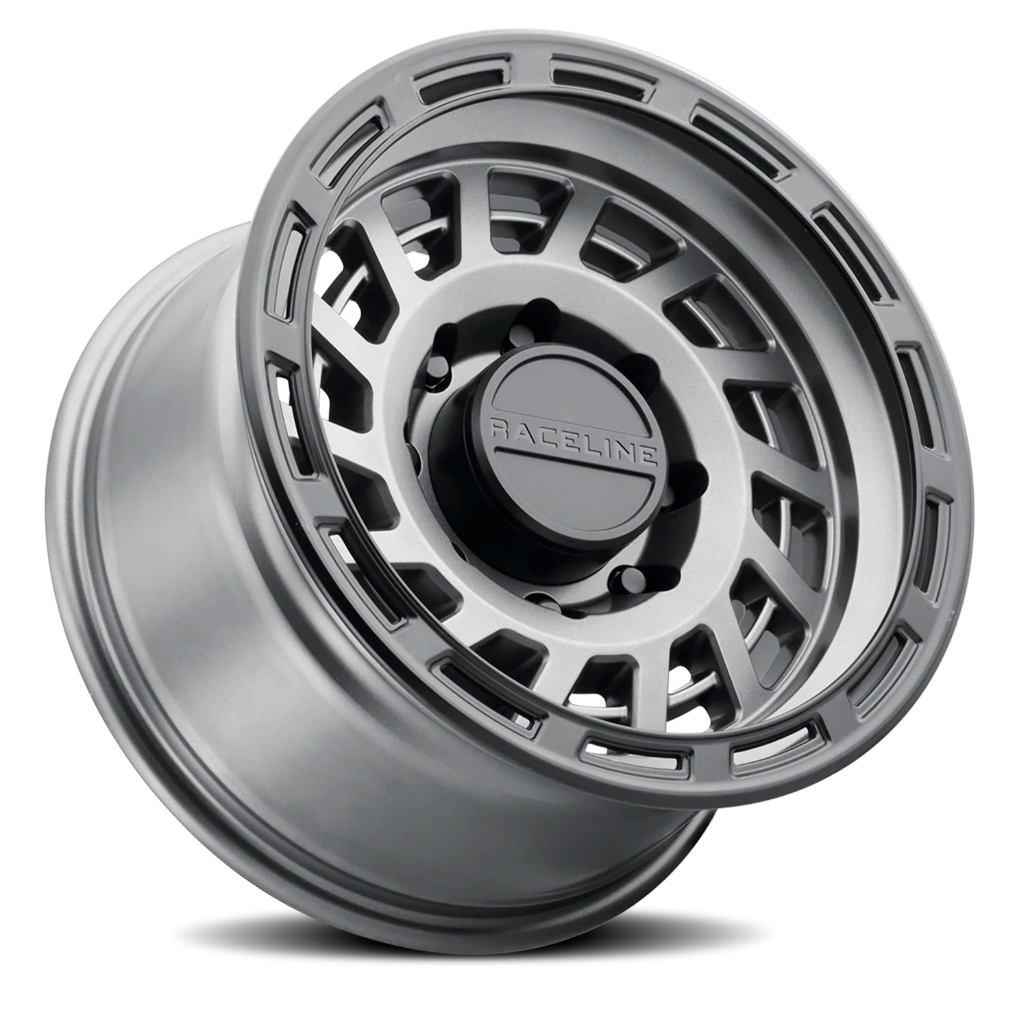 Raceline Wheels Aluminum Wheels 18x9 Halo 957GB Gunmetal Gray Black Ring Raceline Wheels