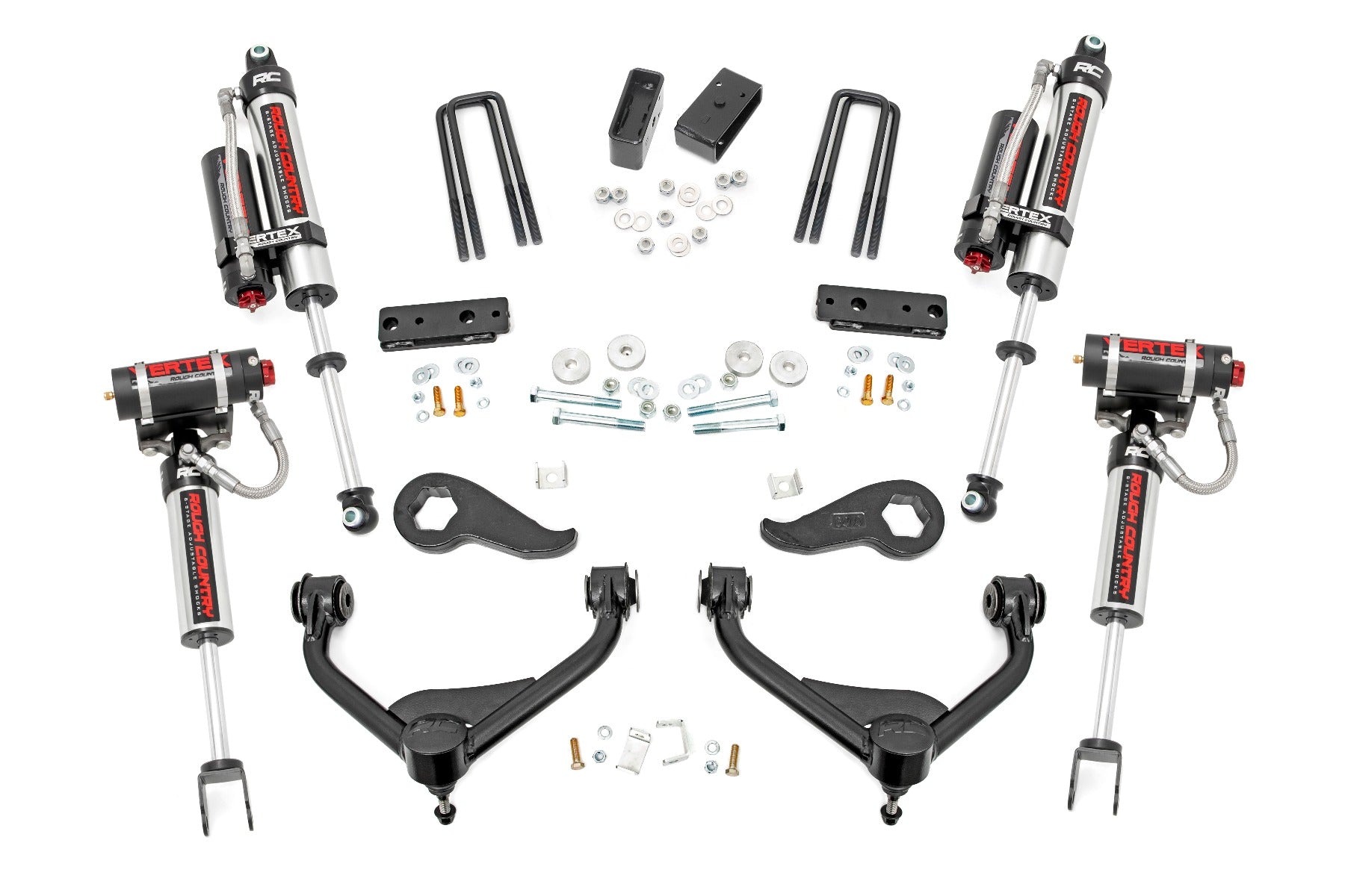 Rough Country 3.0 Inch GM Bolt-On Suspension Lift Kit w/ Vertex For 2020 2500HD 2WD/4WD Rough Country
