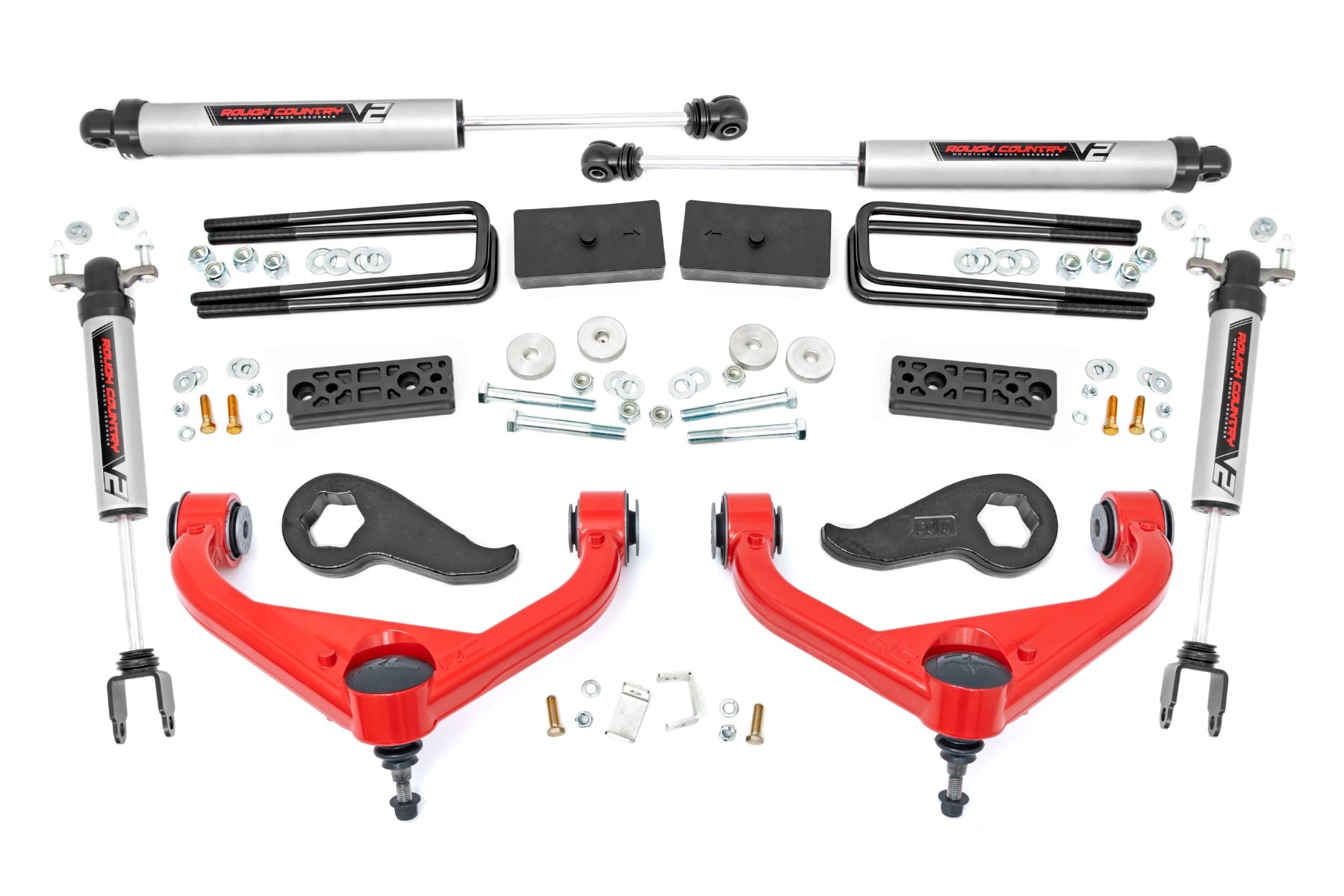 3 Inch Lift Kit UCAs V2 Red Silverado/Sierra 2500HD/3500HD (20-26) Rough Country