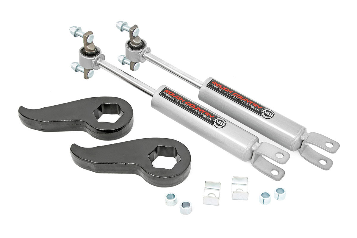 Rough Country 1.5-2 Inch Leveling Torsion Bar Keys w/N3 Shocks 20-Up Silverado/Sierra 2500HD/3500HD Rough Country