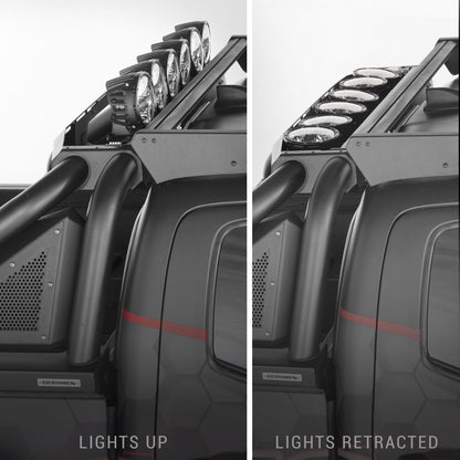 Sport Bar 2.0 Power Acuated Retractable Light Mount Conversion Kit Full Size Textured Black 2007-2024 Toyota Tundra 2009-2023 Dodge Ram 1500/2500/3500 Go Rhino-5