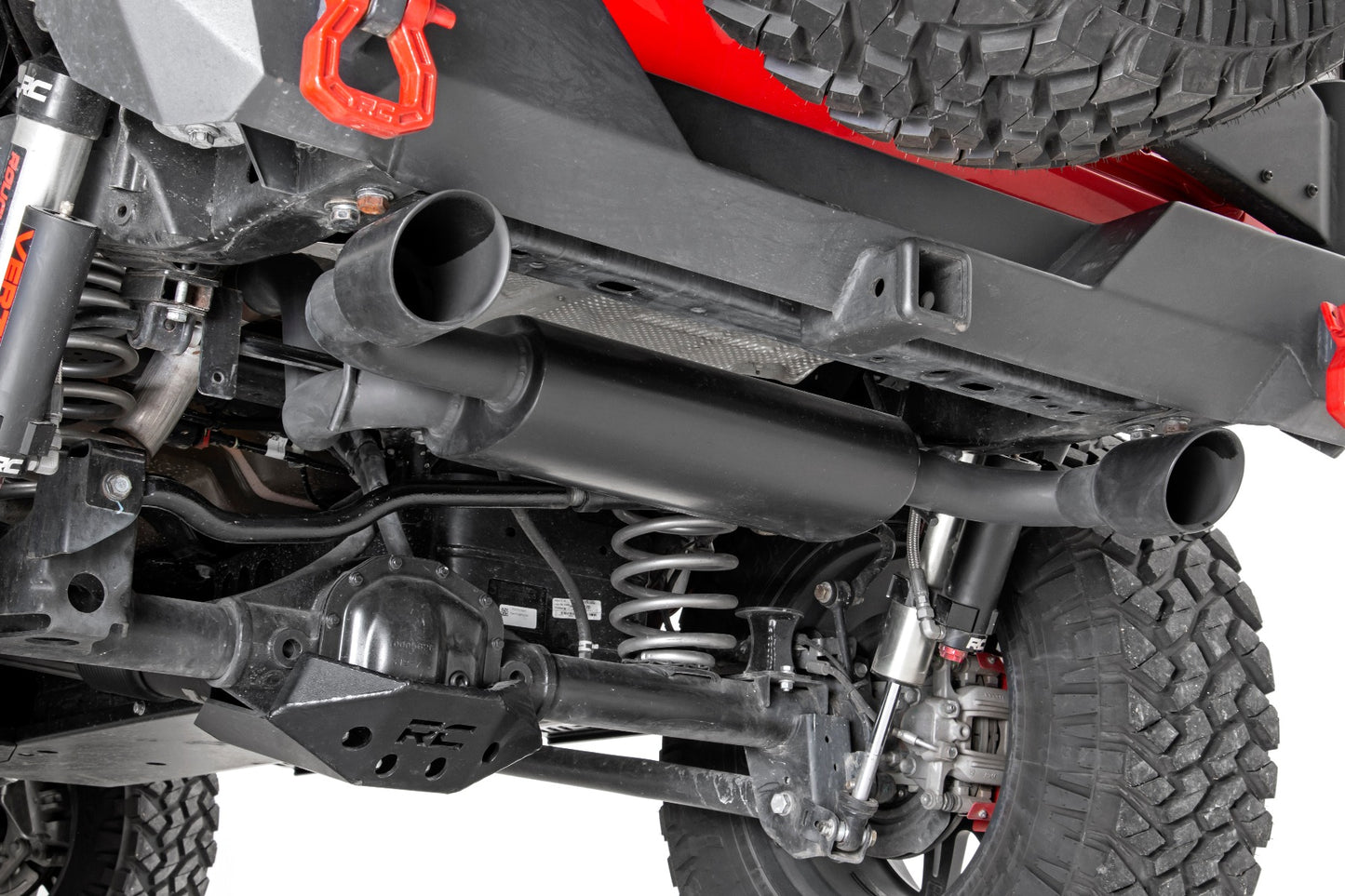 Rough Country Jeep Dual Outlet Performance Exhaust - Black 18-20 Wrangler JL/JLU Rough Country