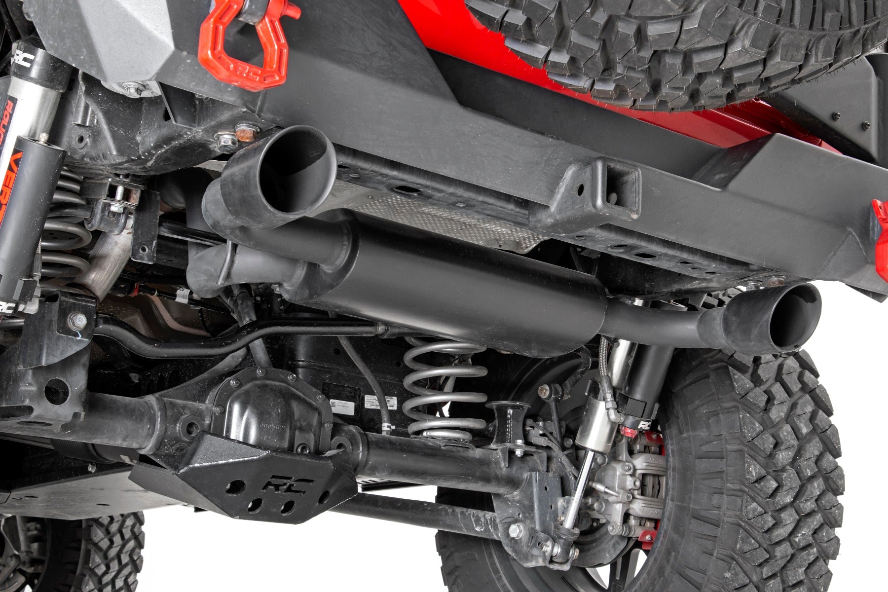 Rough Country Jeep Dual Outlet Performance Exhaust - Black 18-20 Wrangler JL/JLU Rough Country