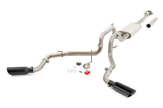 Rough Country Dual Cat-Back Exhaust System w/Black Tips 15-20 F-150 Rough Country