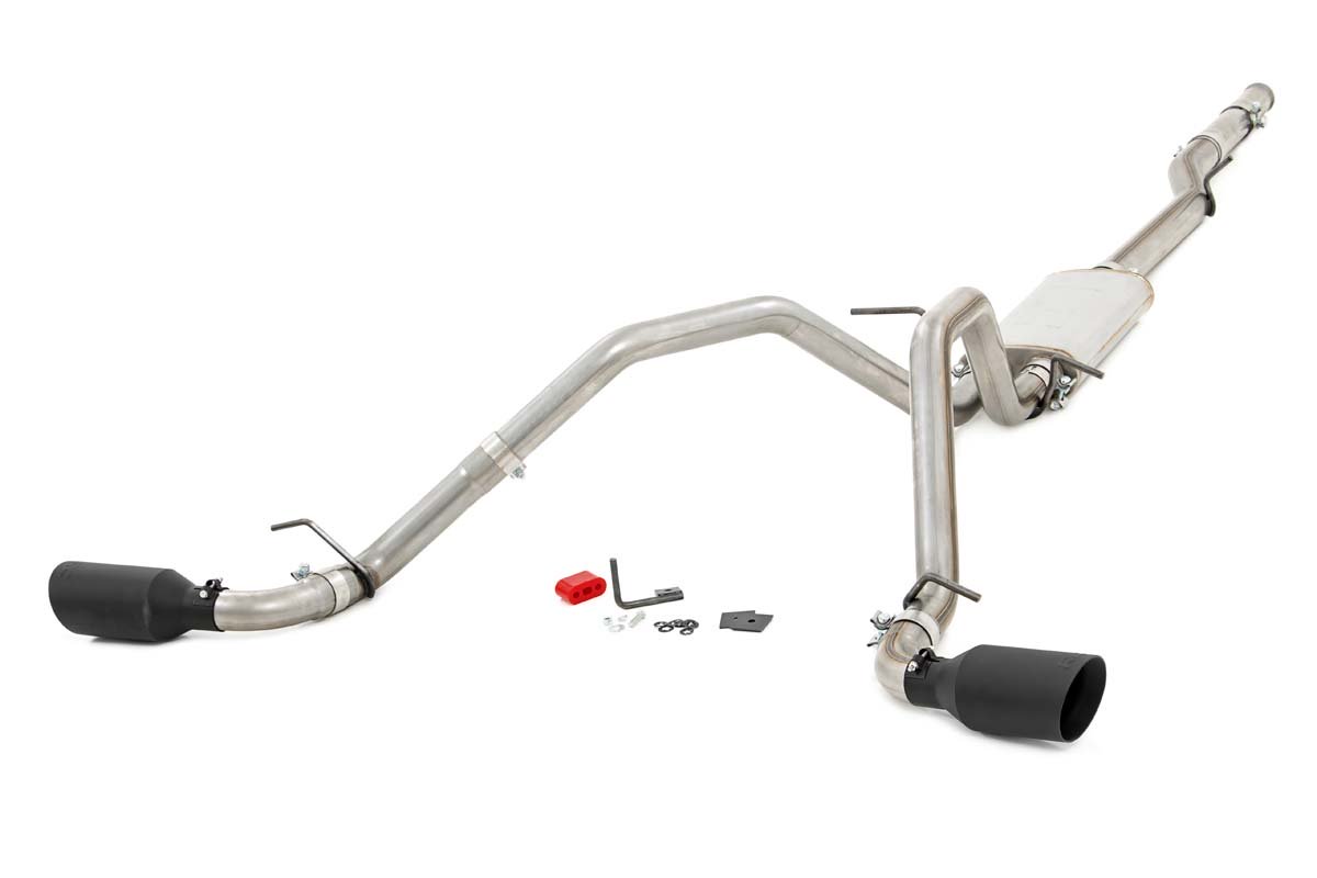 Rough Country Dual Cat-Back Exhaust System w/Black Tips 14-18 Silverado/Sierra 1500 5.3L Rough Country